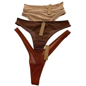 SKIMS Mesh Thongs Lot of 3 Size XS Various Styles Colors